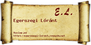 Egerszegi Lóránt névjegykártya